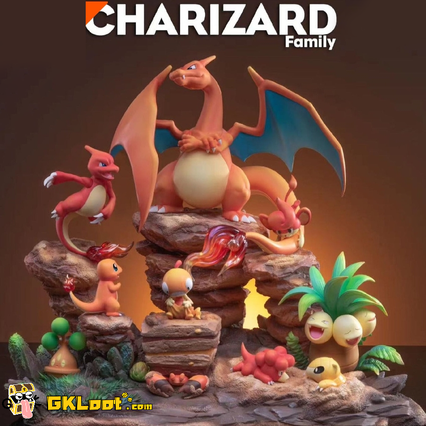 Pc House Studio Pokémon Charizard Family Statue